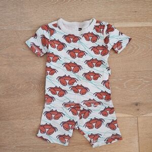 Tea Collection Short Pajamas Crab Print Sz 3